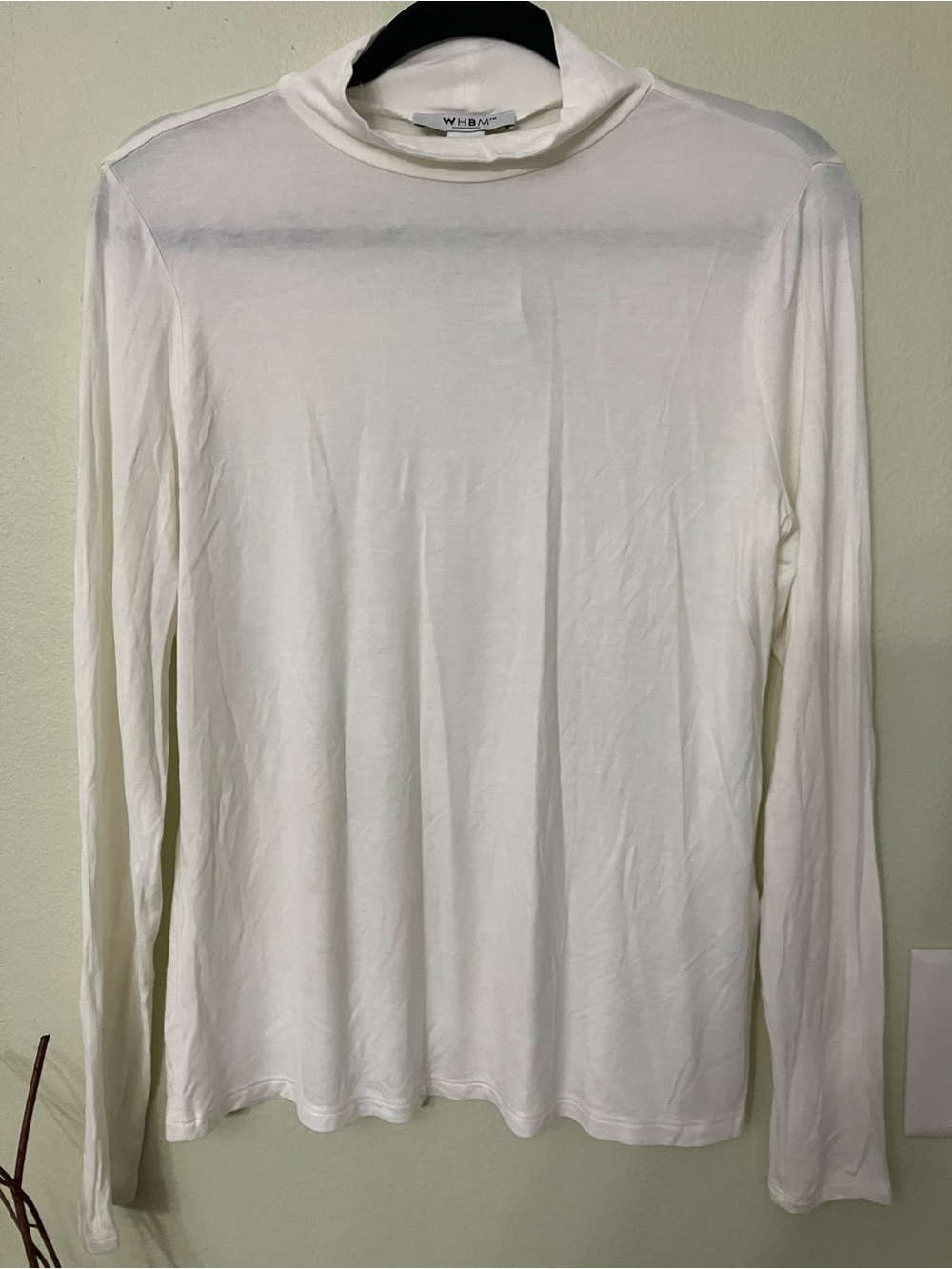 NWT White House Black market WHBM white mock turtleneck long sleeve shirt